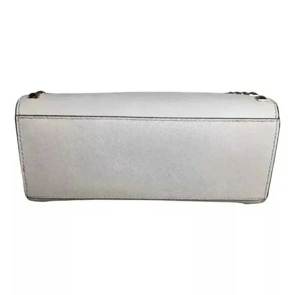 Michael Kors Selma Studded Shoulder Crossbody White Leather Gold Small - Picture 4 of 10